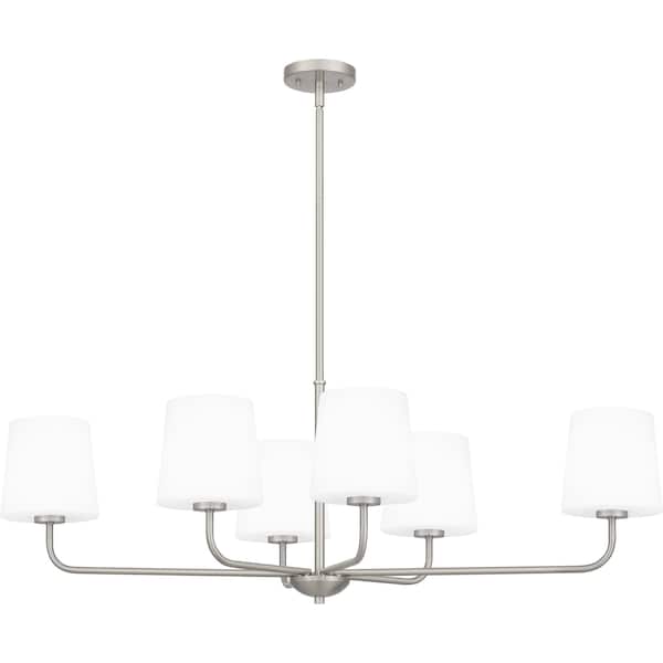 Quoizel Gallagher Linear Chandelier 6 Lights Brushed Nicke GGR642BN - main